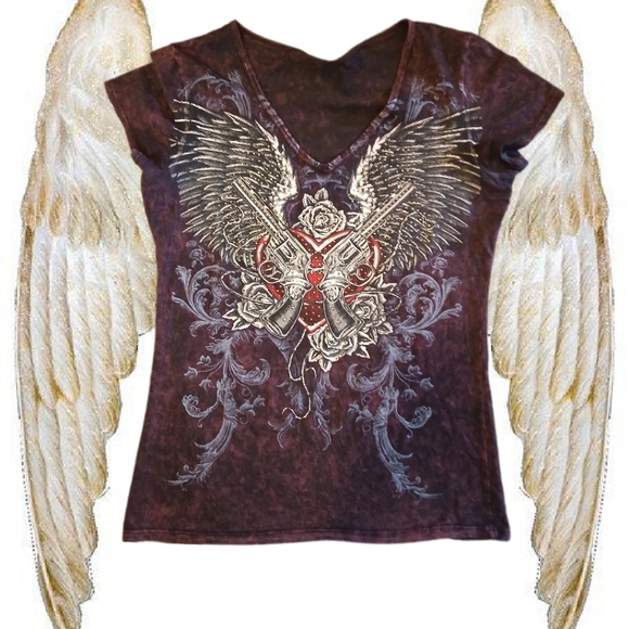 y2k bedazzled grunge tee - Picture 1 of 2